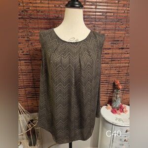 Worthington Black and Brown Patterned Blouse